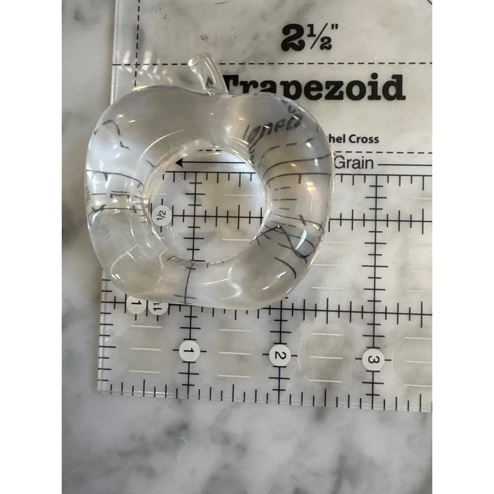Vintage Three D Clear Acrylic Fruit Napkin Rings Set of 4 Apple Pear Lucite